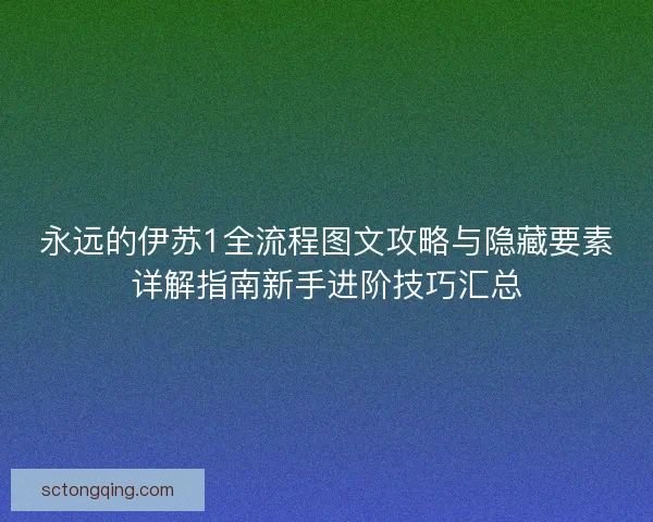 永远的伊苏1全流程图文攻略与隐藏要素详解指南新手进阶技巧汇总